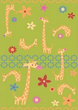 Оранжевый круглый ковер детский FUNKY Giraffe a lime