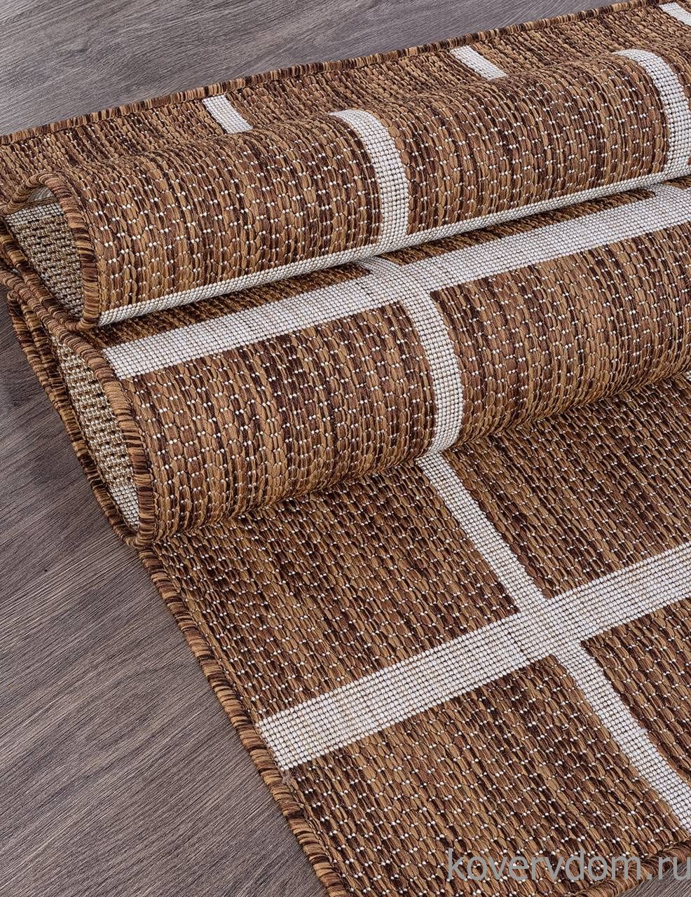 Ковер циновка VEGAS S004 BROWN-CREAM