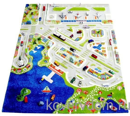 Детский развивающий игровой рельефный 3D ковер Городок арт.134Х180