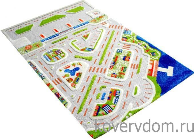 Детский развивающий игровой рельефный 3D ковер Городок арт.100Х150