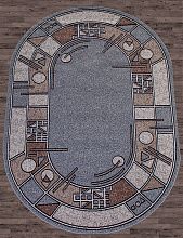 Круглый ковер SIERRA ALBINA 3 BLUE-BROWN Овал