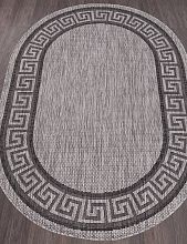Ковер циновка VEGAS S002 GRAY-BLACK Овал